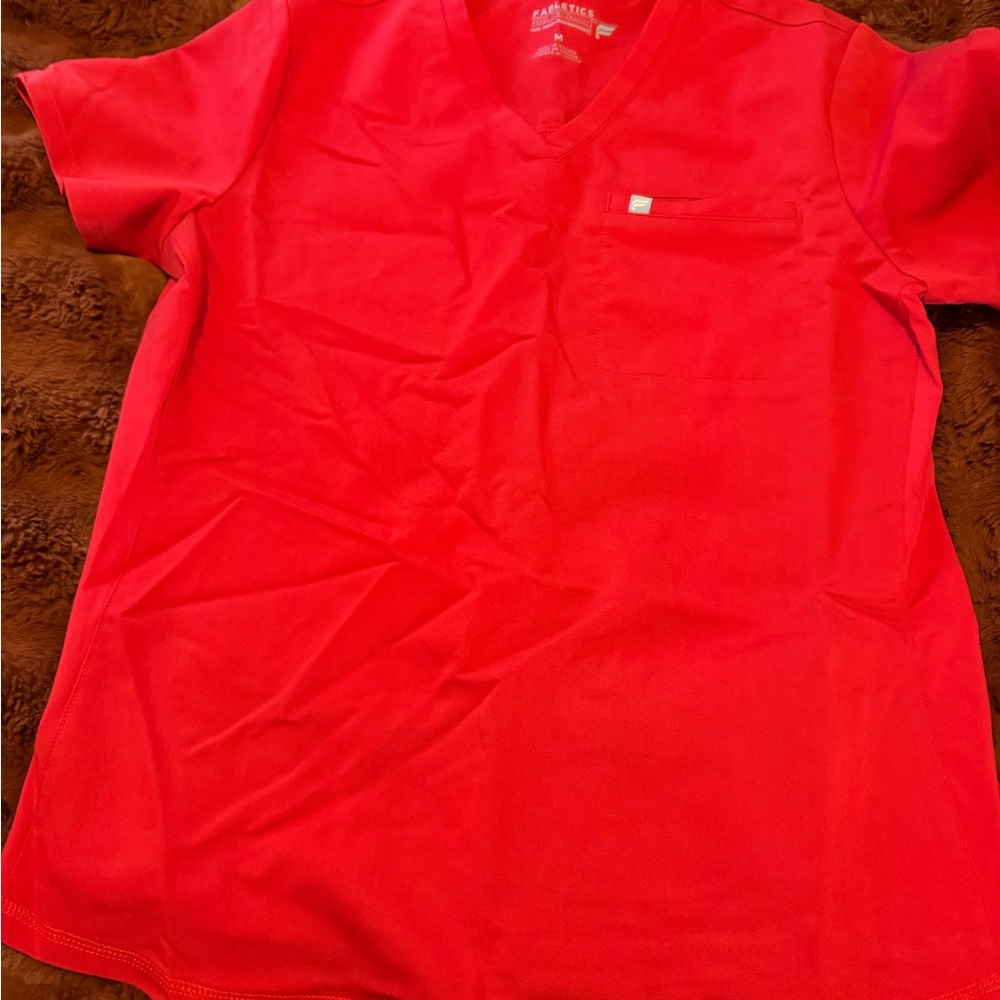 Fabletics Red V-Neck Active Top